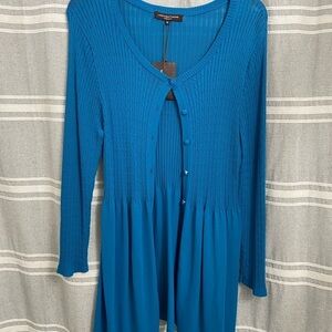 NWT LINDA MATTHEWS / 1/2 Button Front Long Cardigan Size XL